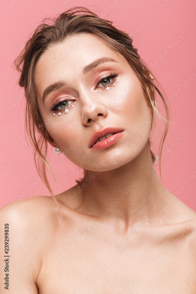 Beauty portrait of an attractive young topless woman Beauty portrait of an attractive young topless woman