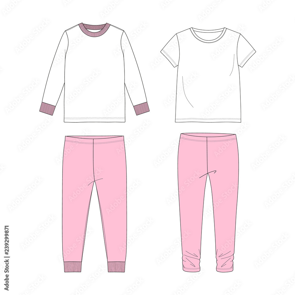 Naklejka premium Sleepwear for girl. Vector illustration. 