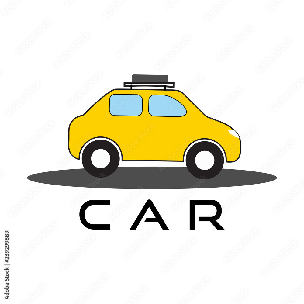  YELLOW COLOR CAR. Ready to apply to your design. Vector illustration.car vector template on white background