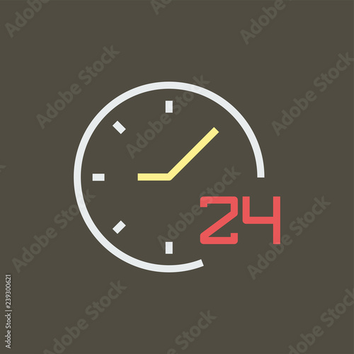 Silhouette icon twenty-four hours