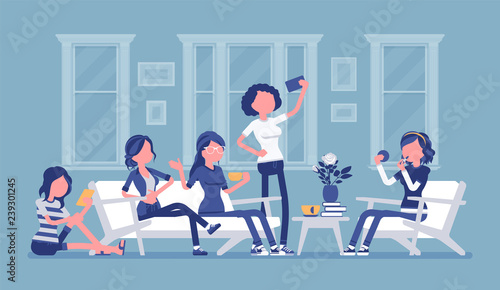 Gathering of women for hen party or fun