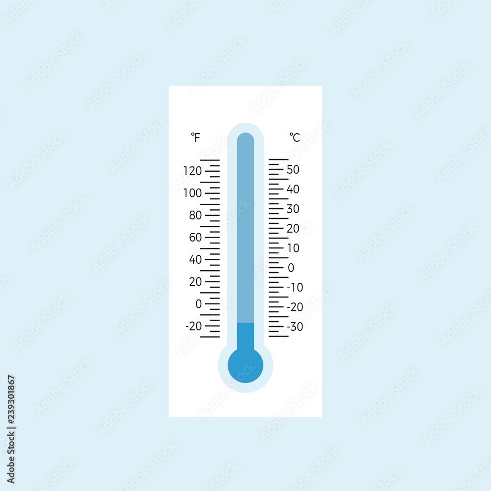 thermometer illustration flat design vector with scale thermometer illustration flat design vector with scale