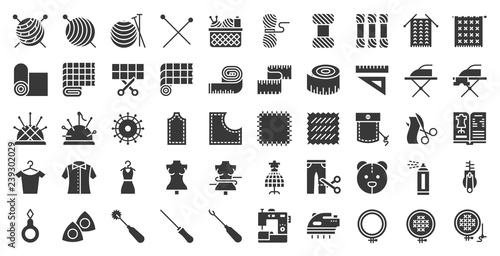 Sewing, handcraft and fashion design related icon
