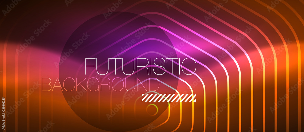 Neon glowing wave, magic energy and light motion background. Vector wallpaper template Neon glowing wave, magic energy and light motion background. Vector wallpaper template