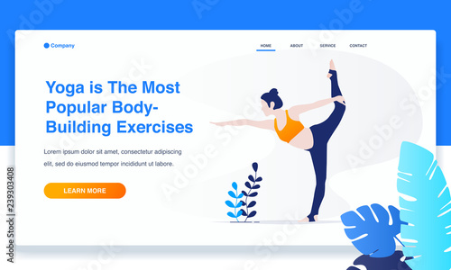 woman yoga,  standing in Natarajasana exercise, Lord of the Dance pose. landing page