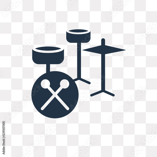 Drum set vector icon isolated on transparent background, Drum set  transparency concept can be used web and mobile