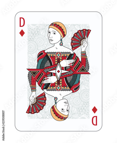Playing cards in vintage style for poker. Original design, many small details, retro style	