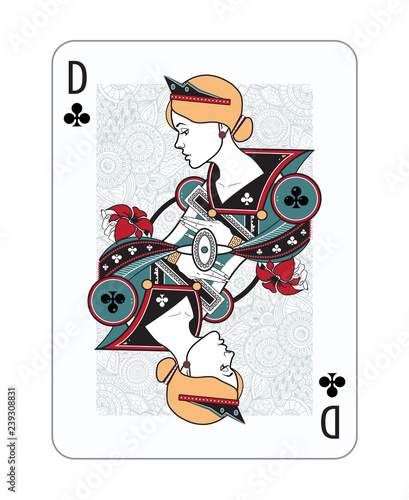 Playing cards in vintage style for poker. Original design, many small details, retro style	