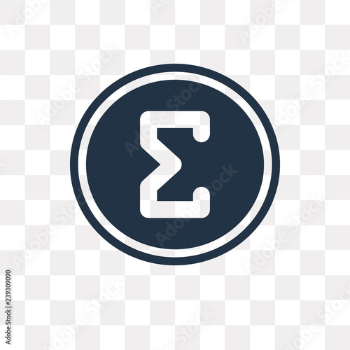 Sigma vector icon isolated on transparent background, Sigma  transparency concept can be used web and mobile