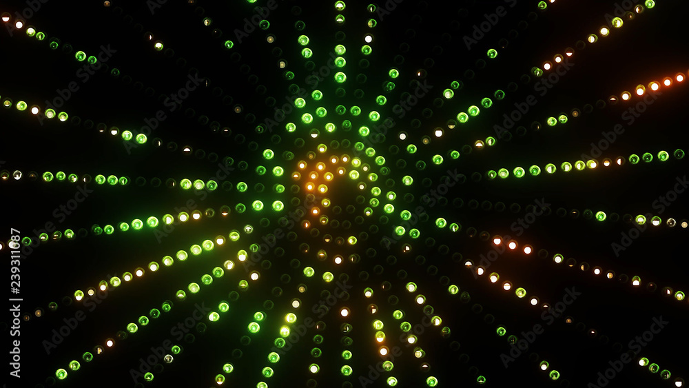 3d render green circle led VJ background 3d render green circle led VJ background