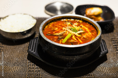 Yukgaejang (spicy beef soup) in local cafe