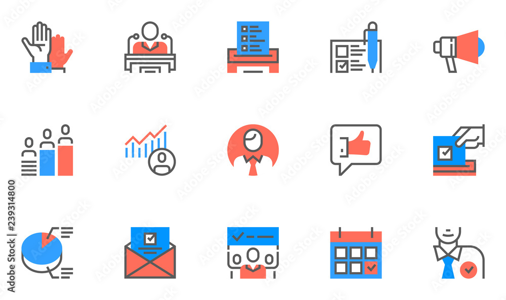 Voting and Elections Flat Line Icons Set. Ballot Box, The Ranking of Candidates, Election Campaign. Editable Stroke. 48x48 Pixel Perfect. Voting and Elections Flat Line Icons Set. Ballot Box, The Ranking of Candidates, Election Campaign. Editable Stroke. 48x48 Pixel Perfect.