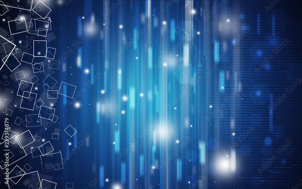 Obraz premium Blue technology background and abstract digital tech circle.copy space.