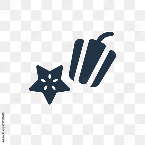 Carambola vector icon isolated on transparent background, Carambola  transparency concept can be used web and mobile