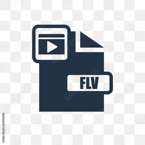 Flv vector icon isolated on transparent background, Flv  transparency concept can be used web and mobile