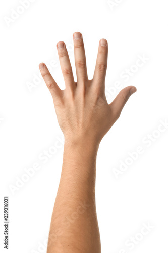 Male hand on white background © Pixel-Shot