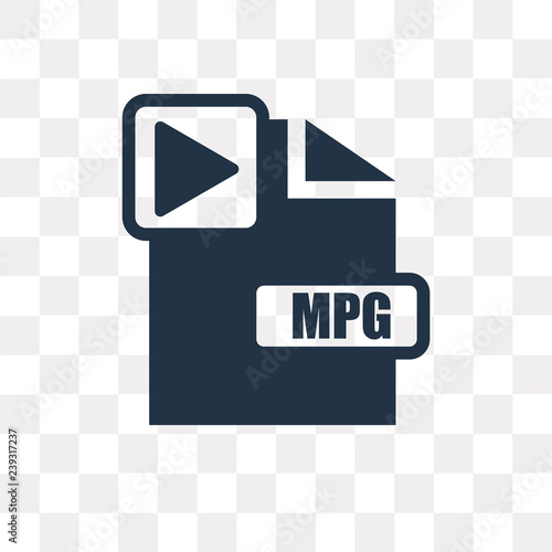 Mpg vector icon isolated on transparent background, Mpg  transparency concept can be used web and mobile
