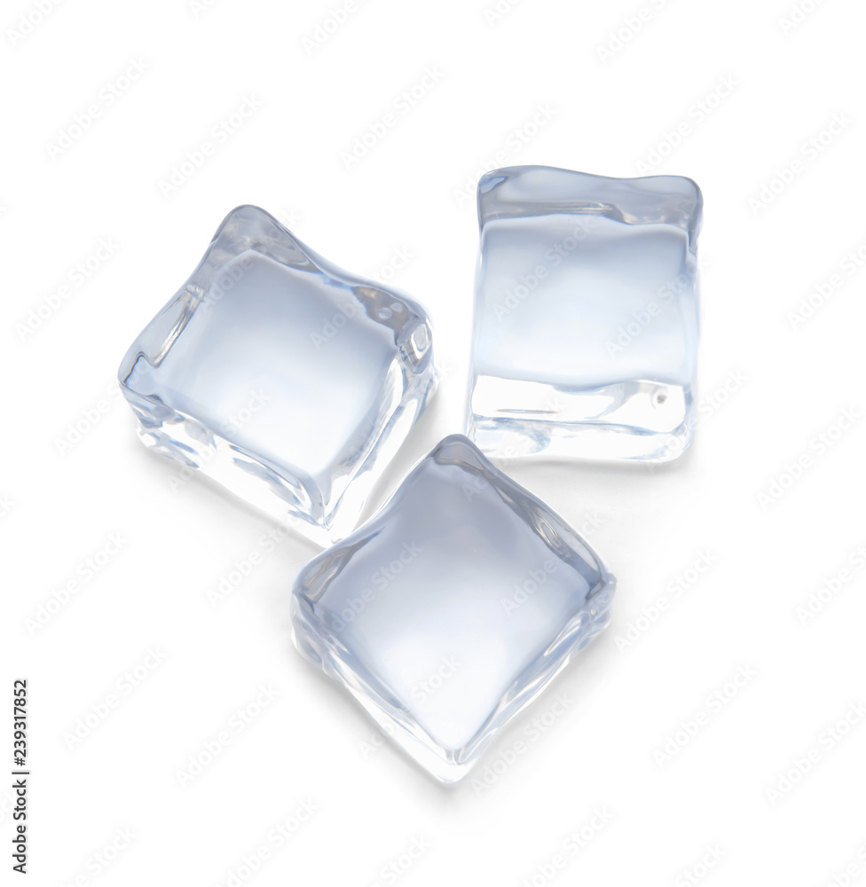 Ice cubes on white background Ice cubes on white background