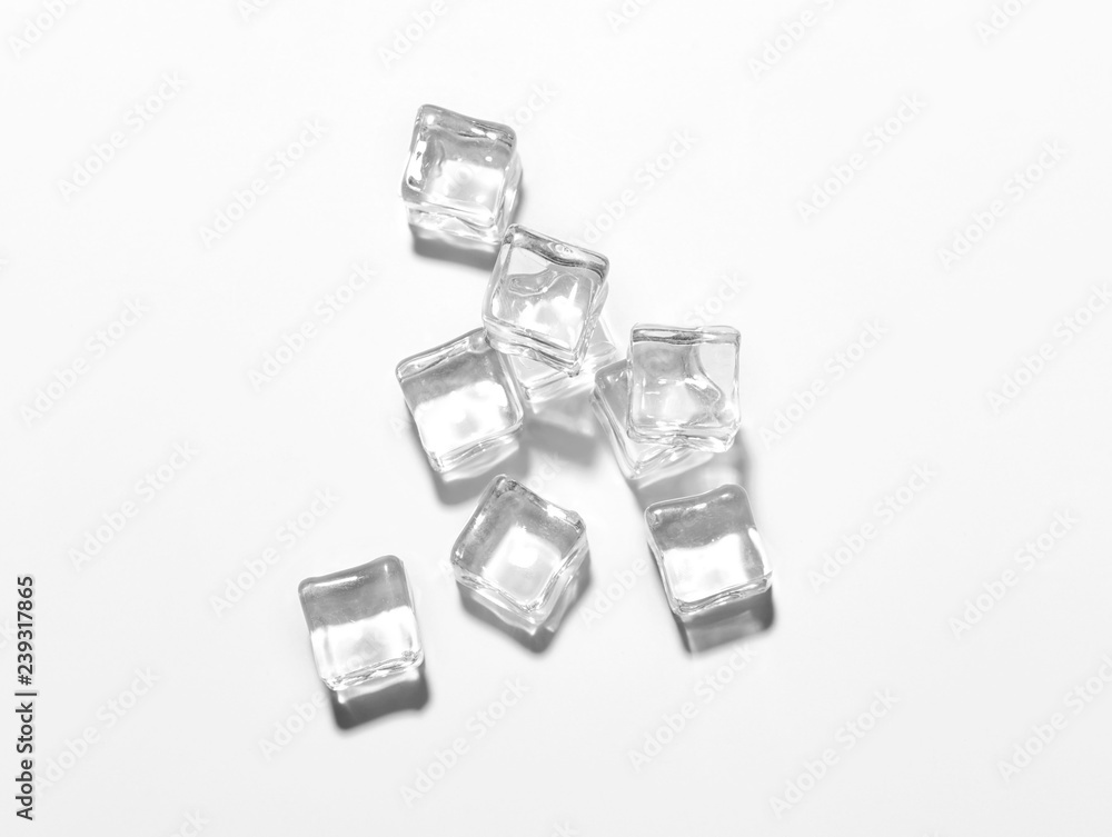 Ice cubes on white background Ice cubes on white background