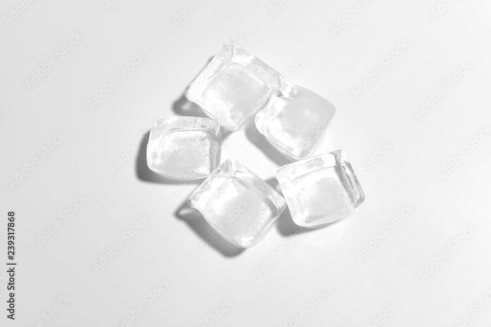 Ice cubes on white background Ice cubes on white background