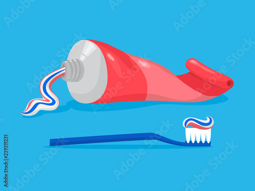 Totthpaste tube and toothbrush for a dental care