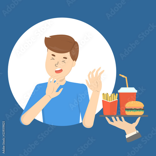 Man with food aversion or eating disorder
