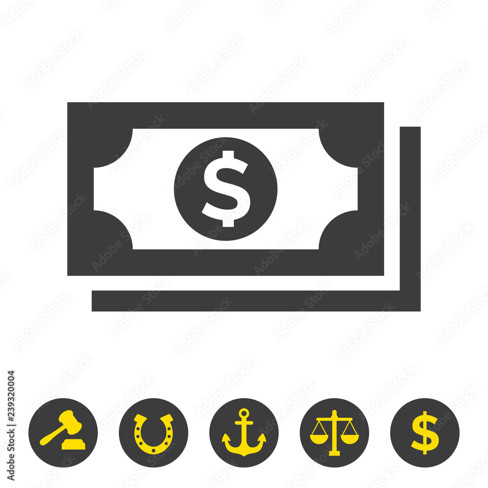 Money icon on white background. Money icon on white background.
