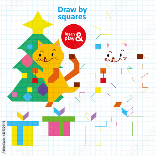 Draw Squares Child Coloring Printable Vector Game