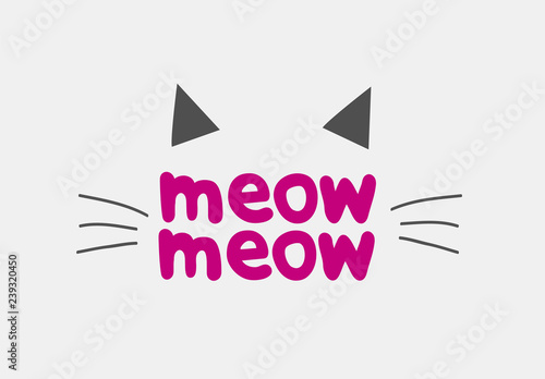Cat Face Logo Vector Icon Brand Design