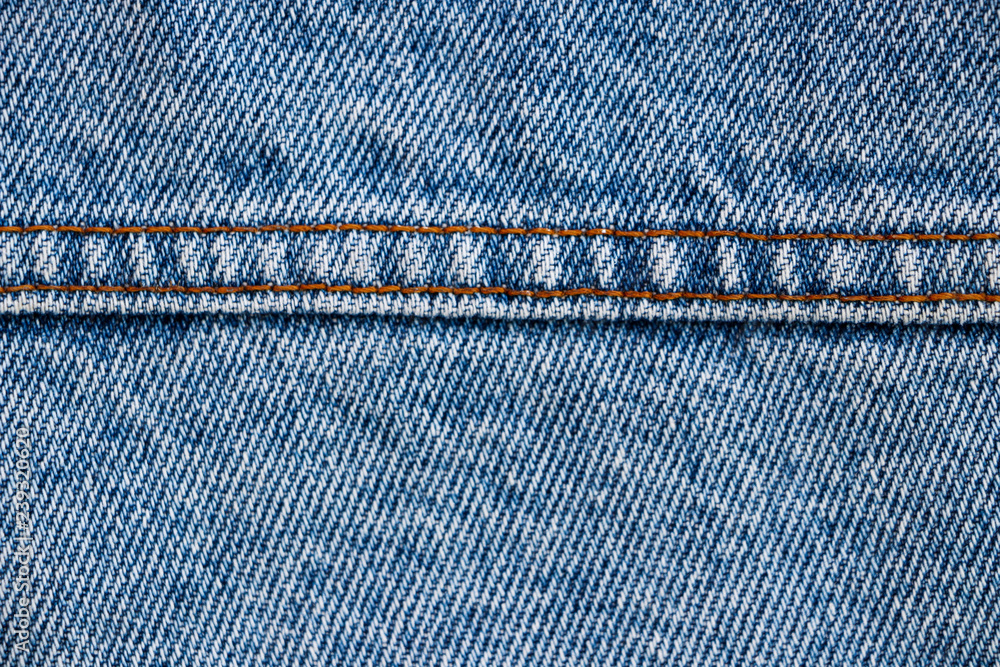 Jeans texture. Double stitching on denim. Close-up. Stock Photo | Adobe  Stock