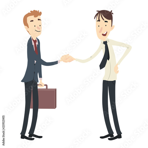 Hombres negociando dándose la mano