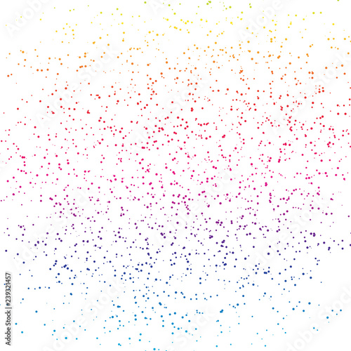Stars dot and spots scatter glitter spectrum droplet splashing on white abstract background textured vector illustration, star falling down concept