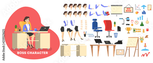 Businessman character in suit set for animation.