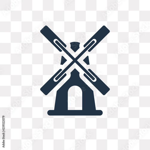 Wind Mill vector icon isolated on transparent background, Wind Mill  transparency concept can be used web and mobile