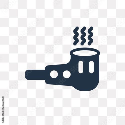 Smoking pipe vector icon isolated on transparent background, Smoking pipe  transparency concept can be used web and mobile