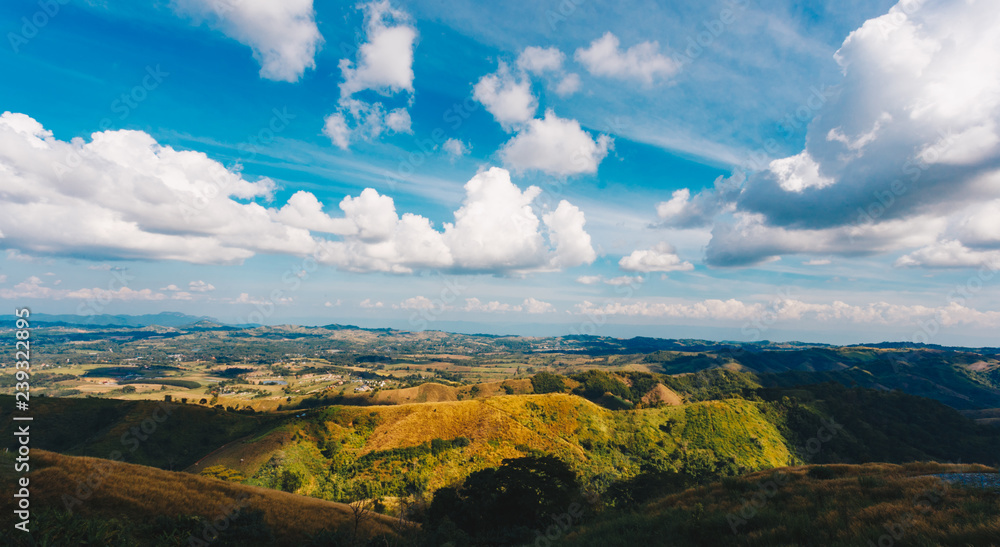 Fototapeta premium landscape Nature Beauty sky clouds and green mountain 