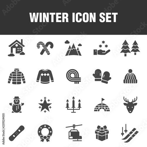 [WINTER ICON SET] This is a set of winter icons. Editable stroke. 48×48 Pixel Perfect.