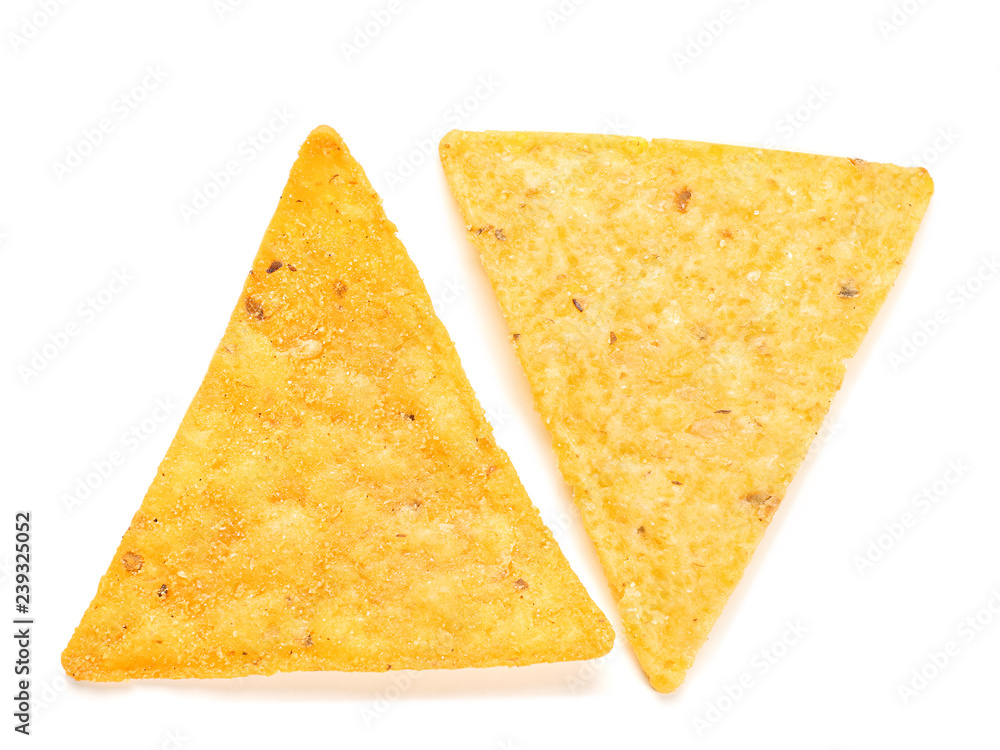 Corn chips on white background Corn chips on white background