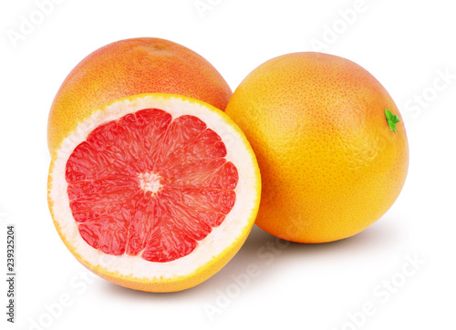 Ripe juicy grapefruit on a white background