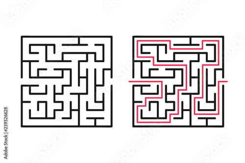 Abstract maze / labyrinth with entry and exit. Vector labyrinth 249.