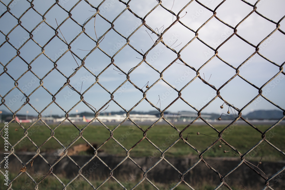 Background Net Wall Metal Phuket International Airport Background Net Wall Metal Phuket International Airport