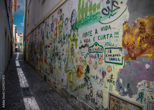 Assorted Graffiti in Narrow Alley, Aveiro, Portugal © robert 