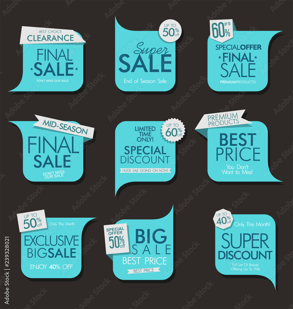 Modern sale banners and labels collection Modern sale banners and labels collection