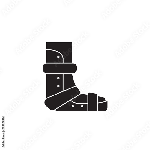 Applying gypsum black vector concept icon. Applying gypsum flat illustration, sign, symbol