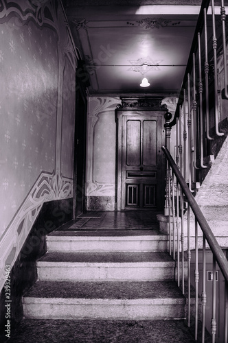 Old stairway in buildiing of La Chaux de Fonds  Switzerland