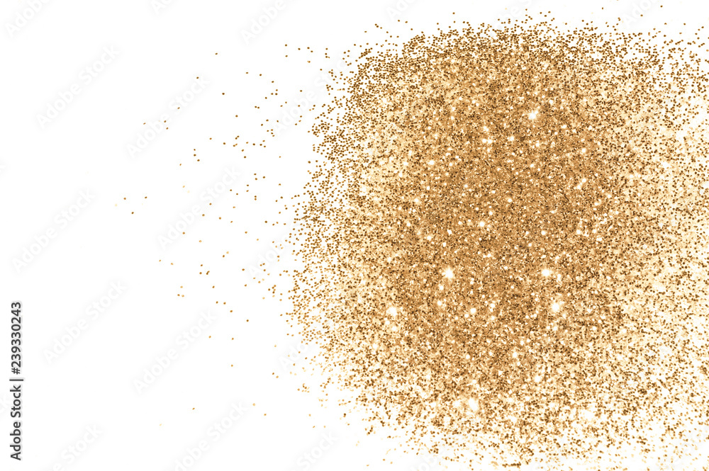 Background with gold glitter on white background for your design Background with gold glitter on white background for your design