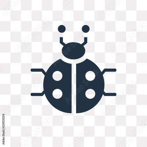 Ladybug vector icon isolated on transparent background, Ladybug  transparency concept can be used web and mobile