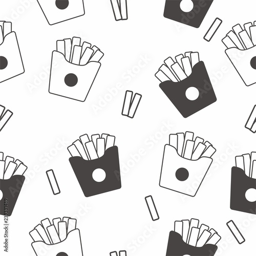 Seamless French Fries Pattern Vector 