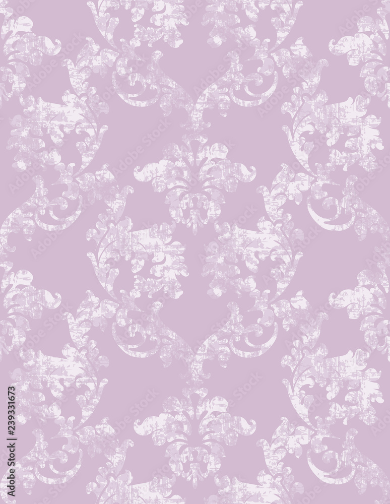 Vintage Baroque background Vector. Floral ornament pattern decoration. Victorian engraved retro texture design. Pink colors