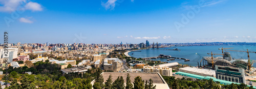 Wide panorama of Baku city
